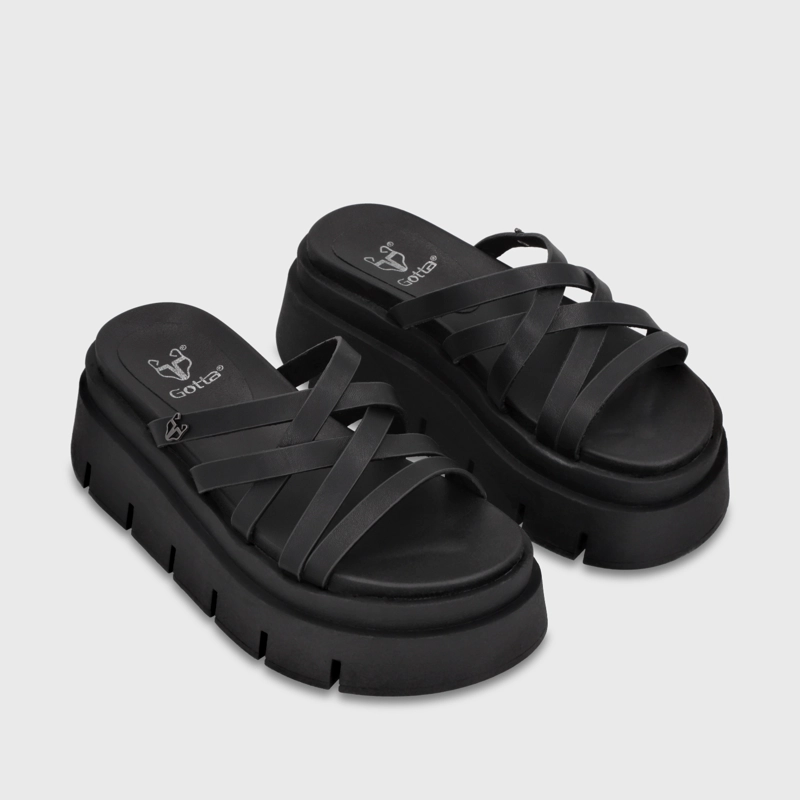 SANDALIA PLATAFORMA NEGRA MUJER 65810 - 3