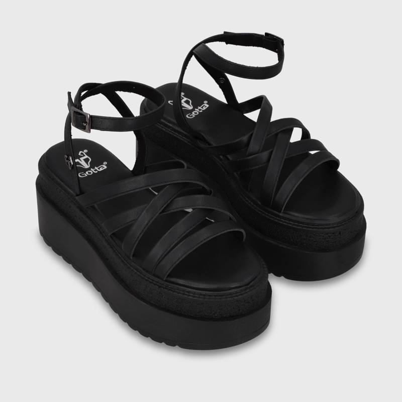 SANDALIA PLATAFORMA NEGRO MUJER 65931 - 3