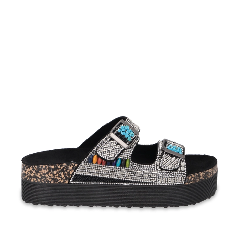 SANDALIA PLATAFORMA NEGRA MUJER 65952 - 1