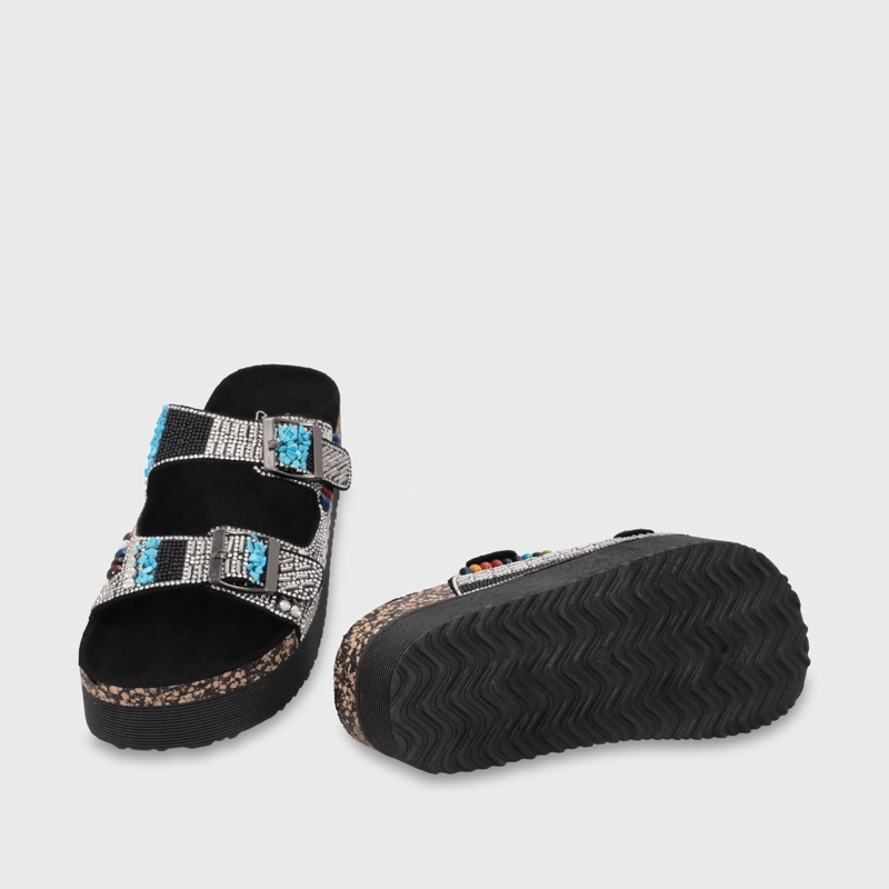 SANDALIA PLATAFORMA NEGRA MUJER 65952 - 7