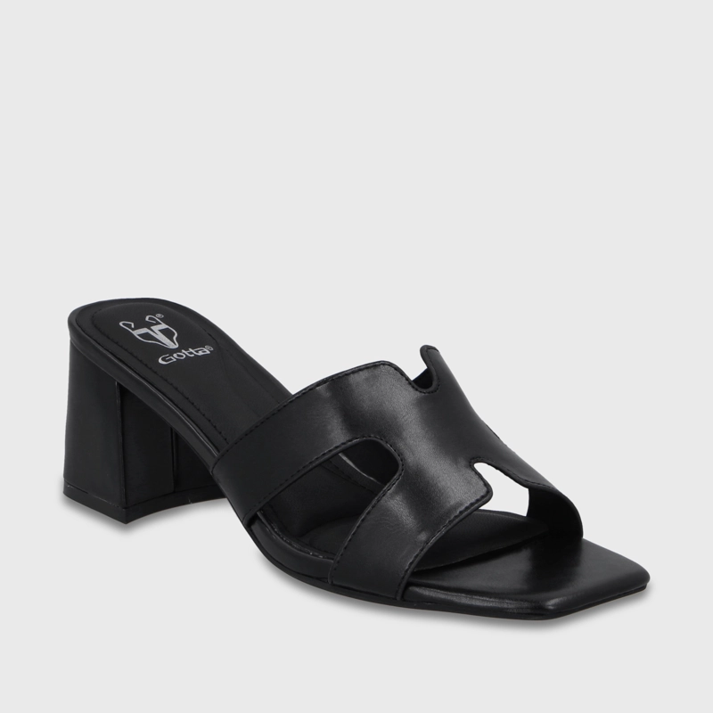 SANDALIA TACO NEGRA MUJER 64030 - 2