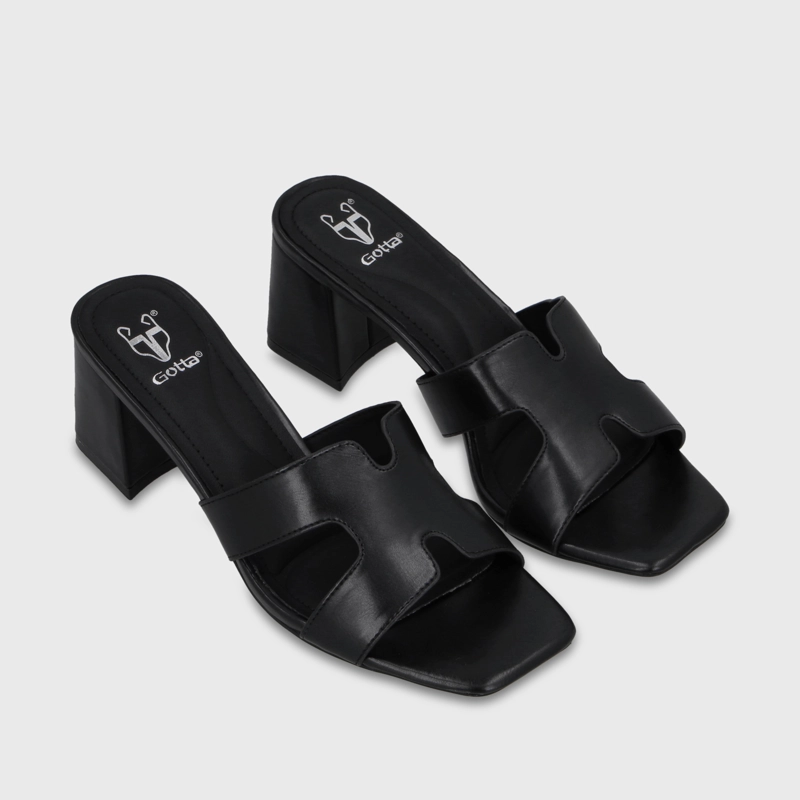 SANDALIA TACO NEGRA MUJER 64030 - 3