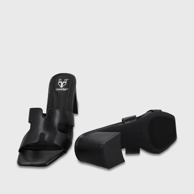 SANDALIA TACO NEGRA MUJER 64030 - 7