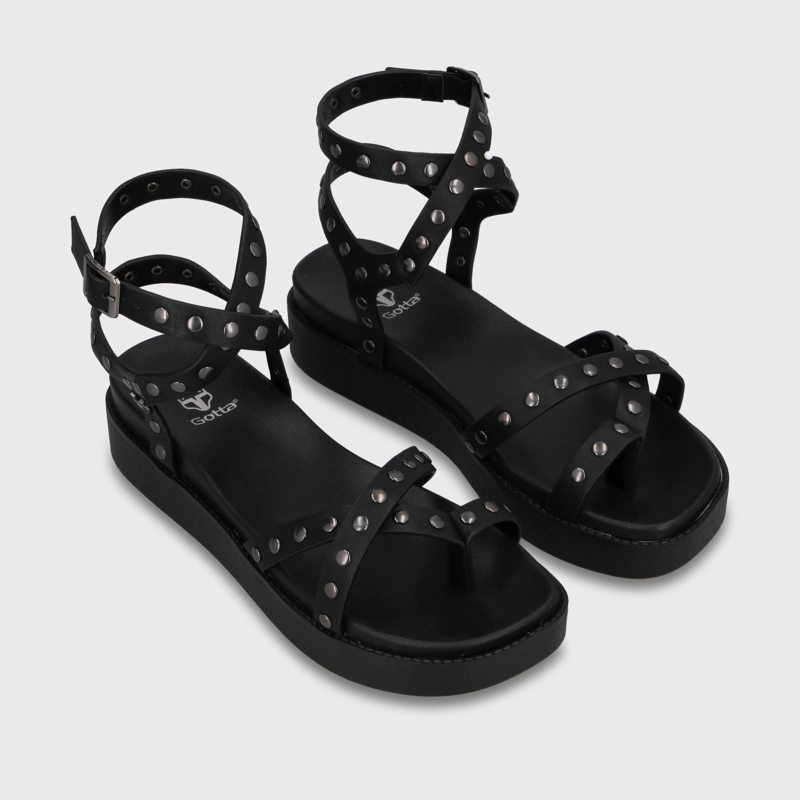 SANDALIA PLATAFORMA NEGRA MUJER 64170 - 3