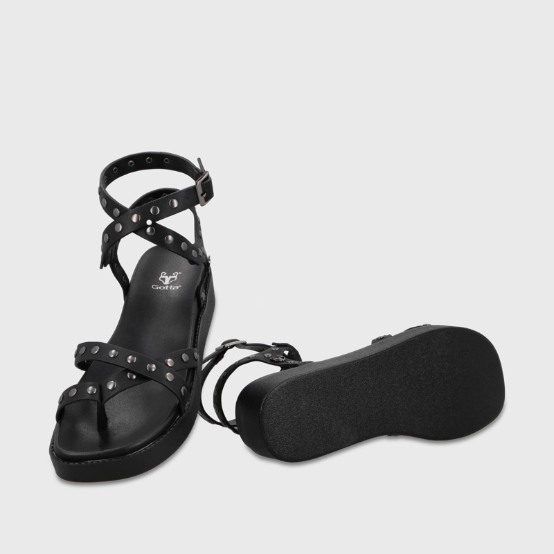 SANDALIA PLATAFORMA NEGRA MUJER 64170 - 7