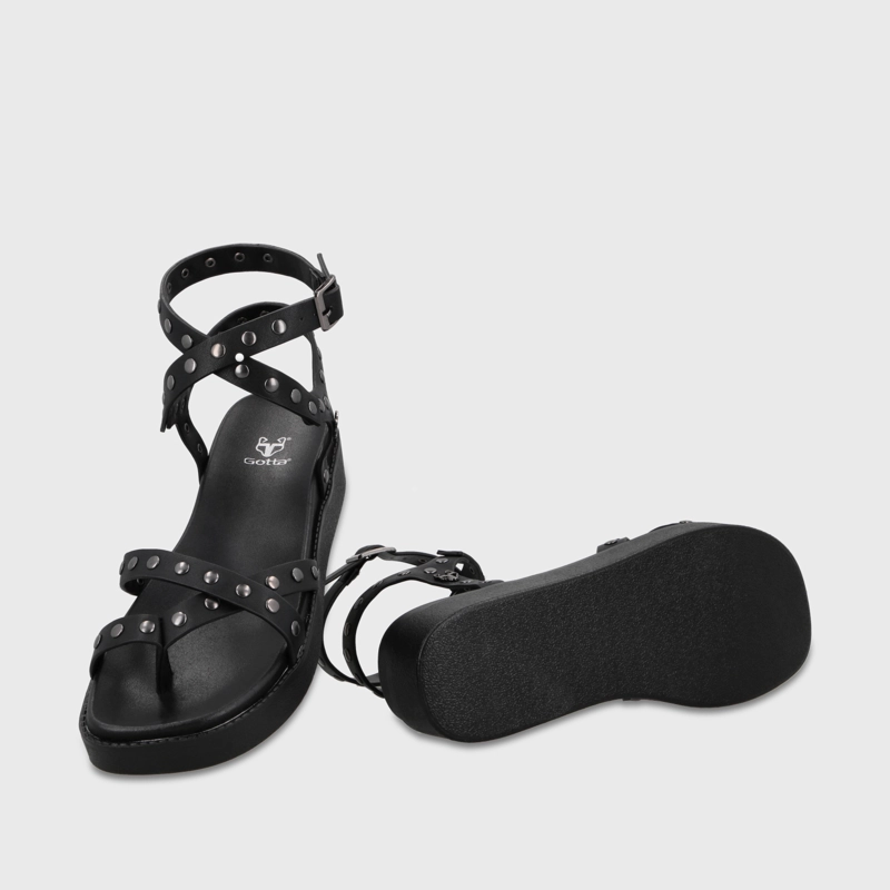SANDALIA PLATAFORMA NEGRA MUJER 64170 - 7
