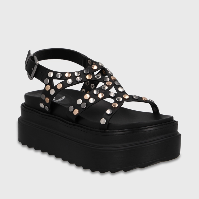 SANDALIA PLATAFORMA NEGRA MUJER 25236 - 2