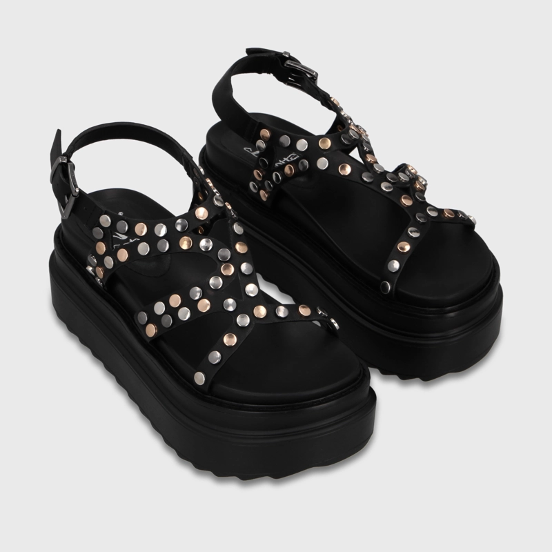 SANDALIA PLATAFORMA NEGRA MUJER 25236 - 3
