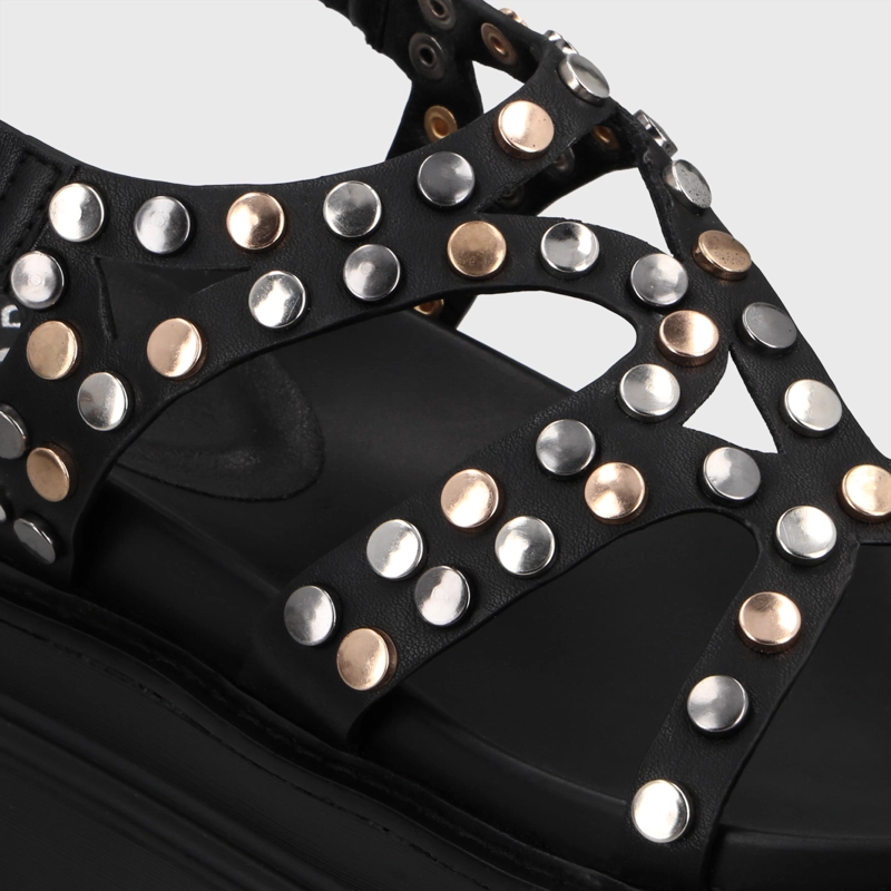 SANDALIA PLATAFORMA NEGRA MUJER 25236 - 6