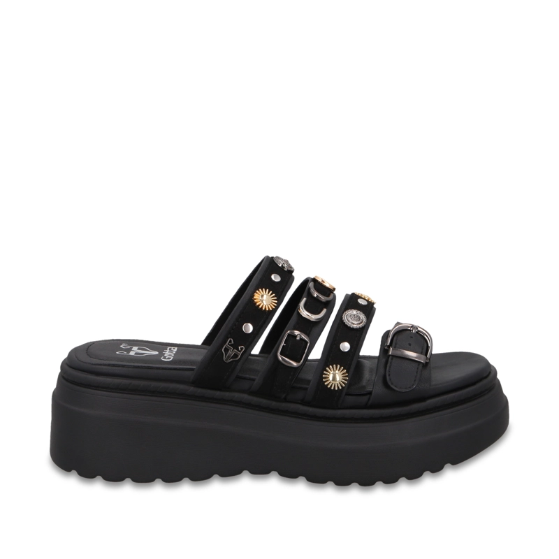 SANDALIA PLATAFORMA NEGRA MUJER 55924 - 1