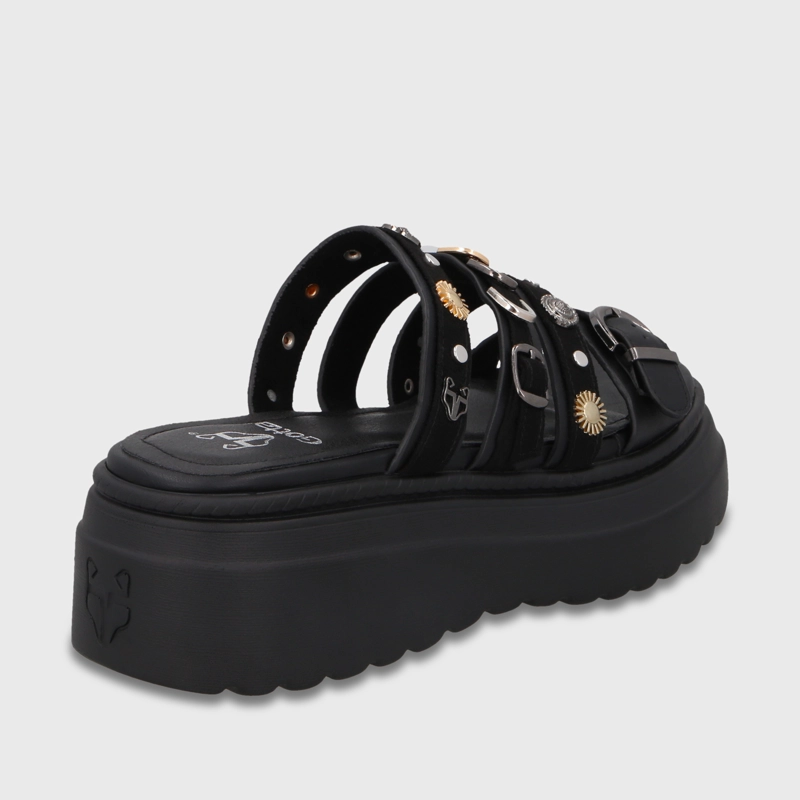 SANDALIA PLATAFORMA NEGRA MUJER 55924 - 5