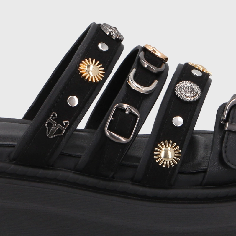 SANDALIA PLATAFORMA NEGRA MUJER 55924 - 6