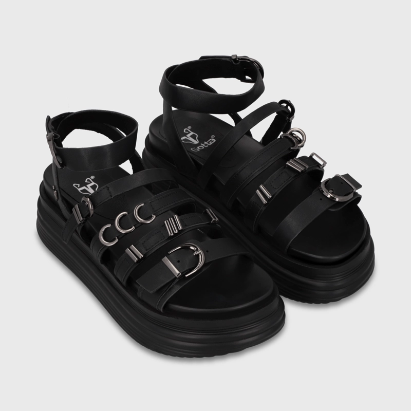 SANDALIA PLATAFORMA NEGRA MUJER 1571C - 3