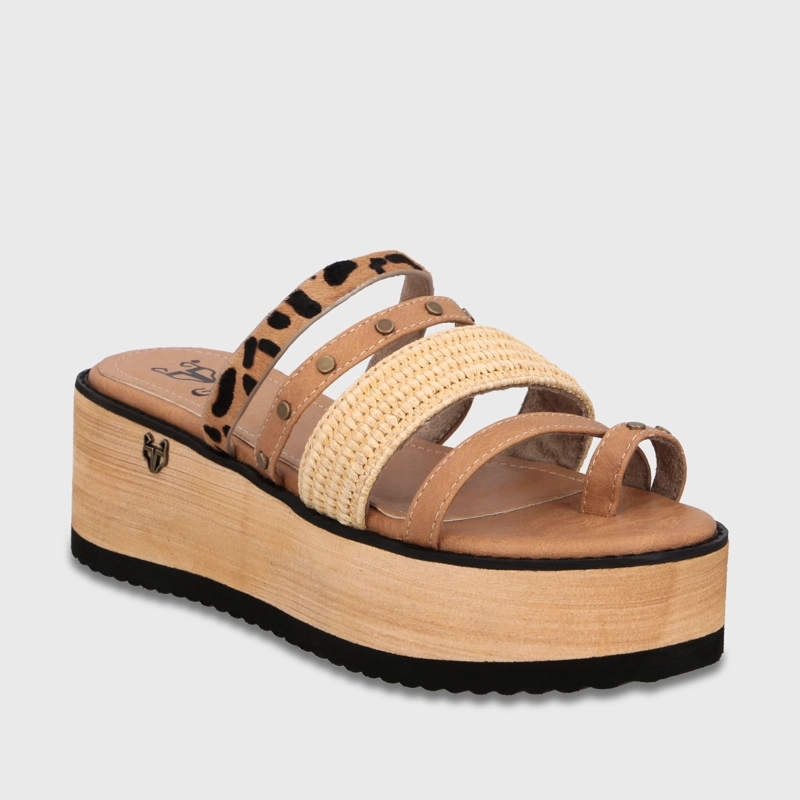 SANDALIA PLATAFORMA BEIGE MUJER 15617 - 2