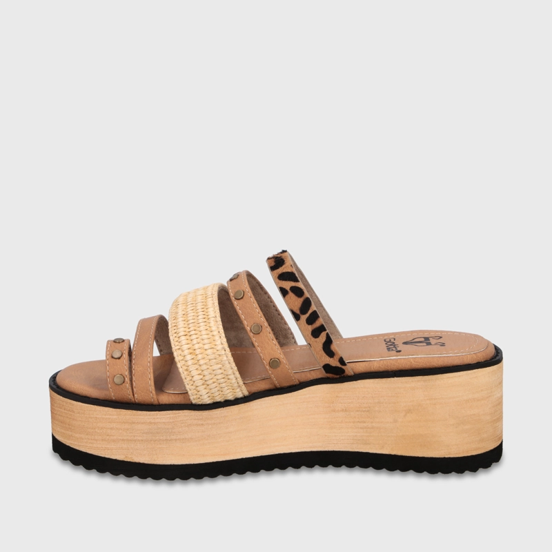 SANDALIA PLATAFORMA BEIGE MUJER 15617 - 4