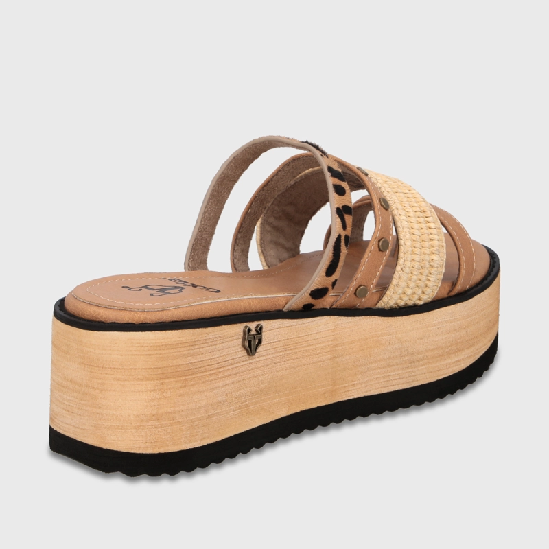 SANDALIA PLATAFORMA BEIGE MUJER 15617 - 5