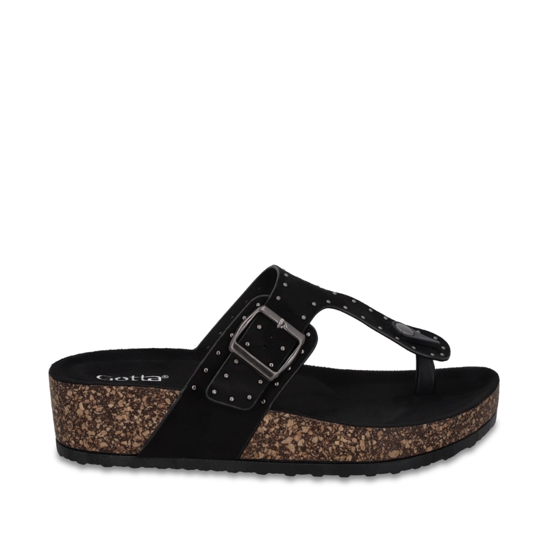 SANDALIA PLATAFORMA NEGRA MUJER 62090 - 1