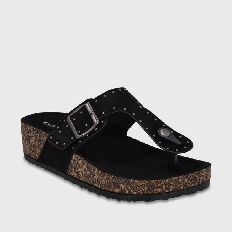 SANDALIA PLATAFORMA NEGRA MUJER 62090 - 2