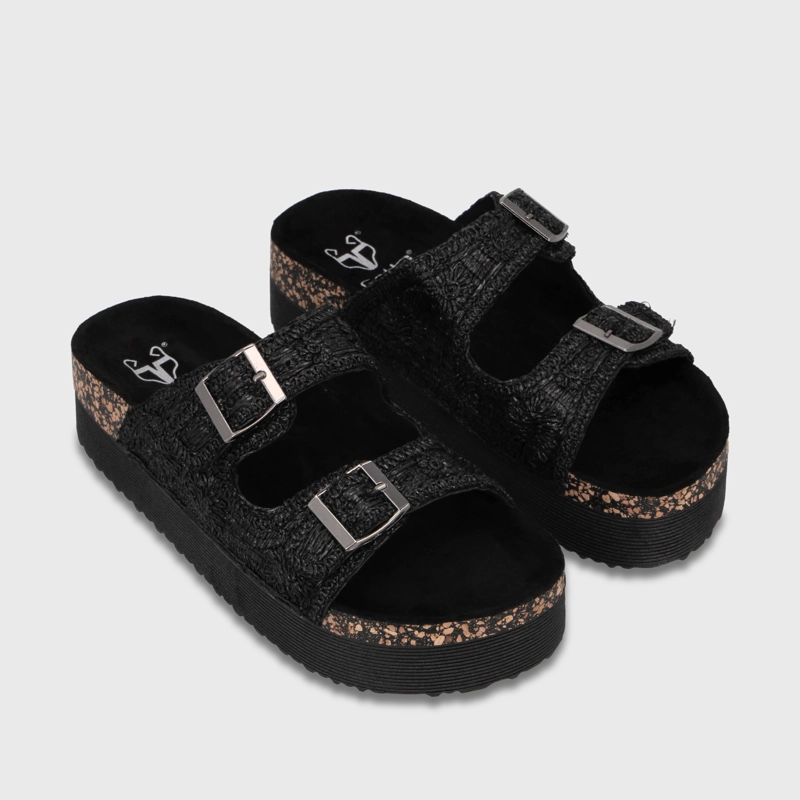 SANDALIA PLATAFORMA NEGRO MUJER 65951 - 3