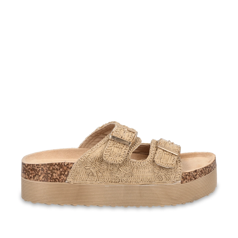 SANDALIA PLATAFORMA BEIGE MUJER 65951 - 1