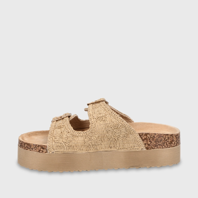 SANDALIA PLATAFORMA BEIGE MUJER 65951 - 4