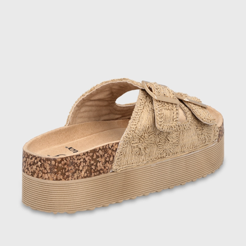 SANDALIA PLATAFORMA BEIGE MUJER 65951 - 5