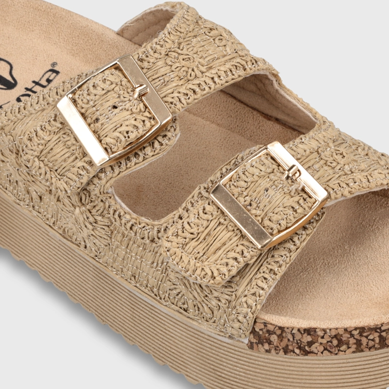 SANDALIA PLATAFORMA BEIGE MUJER 65951 - 6