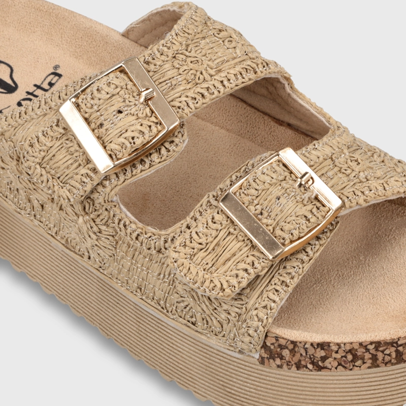 SANDALIA PLATAFORMA BEIGE MUJER 65951 - 6