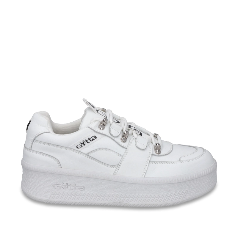 ZAPATILLA CUERO PLATAFORMA BLANCA MUJER 67312 - 1