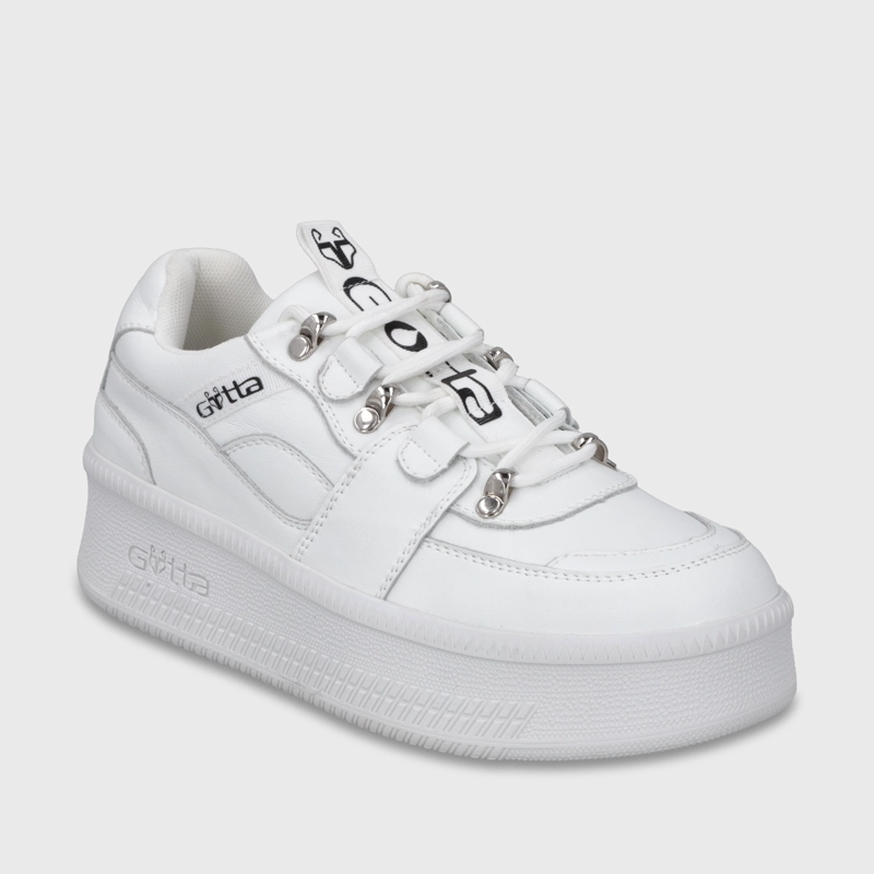 ZAPATILLA CUERO PLATAFORMA BLANCA MUJER 67312 - 2