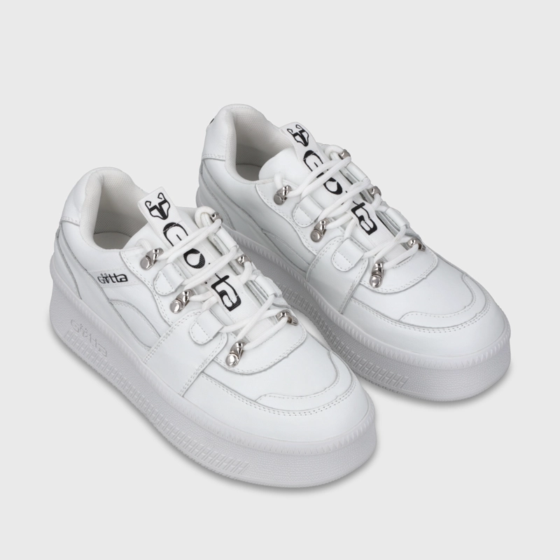 ZAPATILLA CUERO PLATAFORMA BLANCA MUJER 67312 - 3