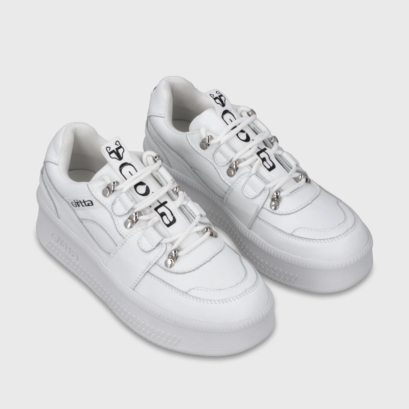 ZAPATILLA CUERO PLATAFORMA BLANCA MUJER 67312 - 3