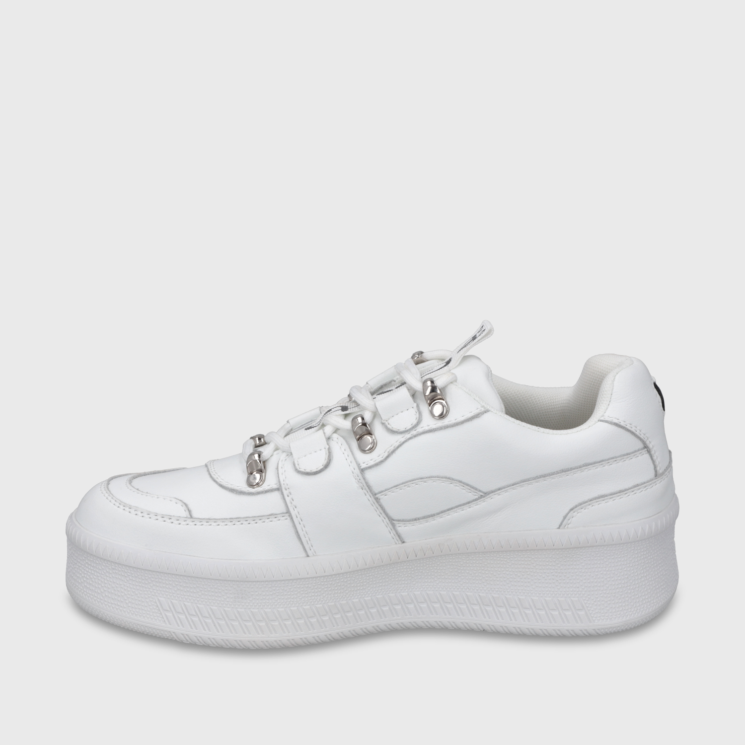 ZAPATILLA CUERO PLATAFORMA BLANCA MUJER 67312 - 5