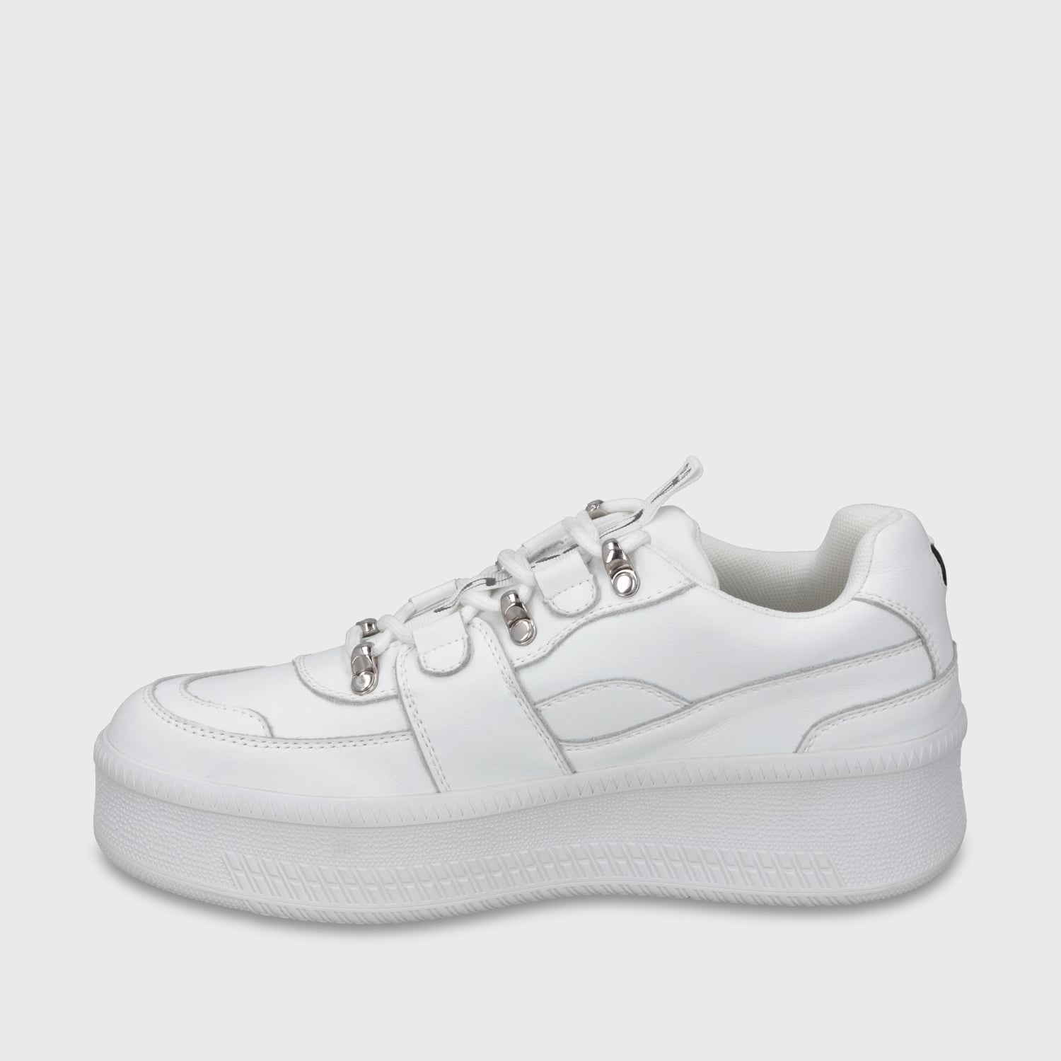 ZAPATILLA CUERO PLATAFORMA BLANCA MUJER 67312 - 5