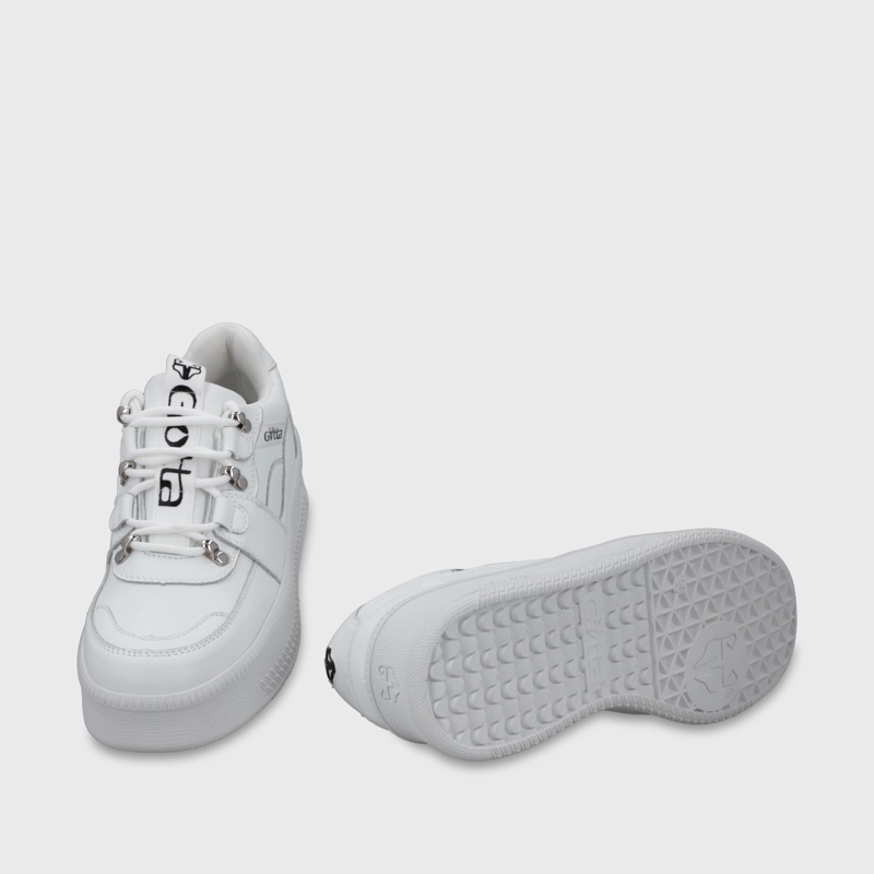 ZAPATILLA CUERO PLATAFORMA BLANCA MUJER 67312 - 7