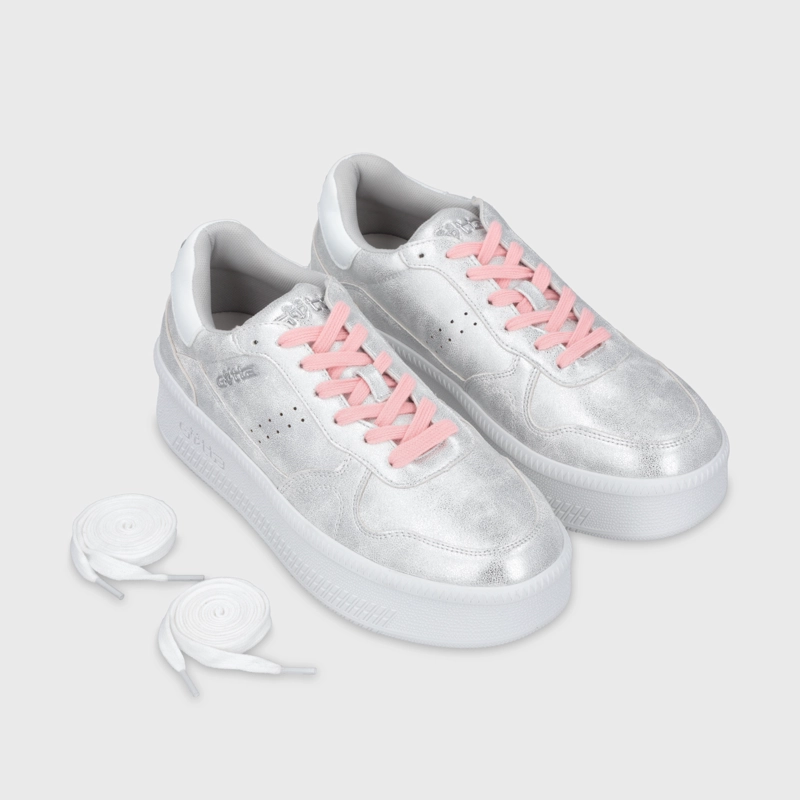 ZAPATILLA PLATAFORMA PLATEADA MUJER 67313 - 3