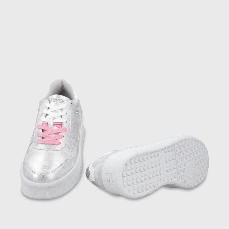 ZAPATILLA PLATAFORMA PLATEADA MUJER 67313 - 8