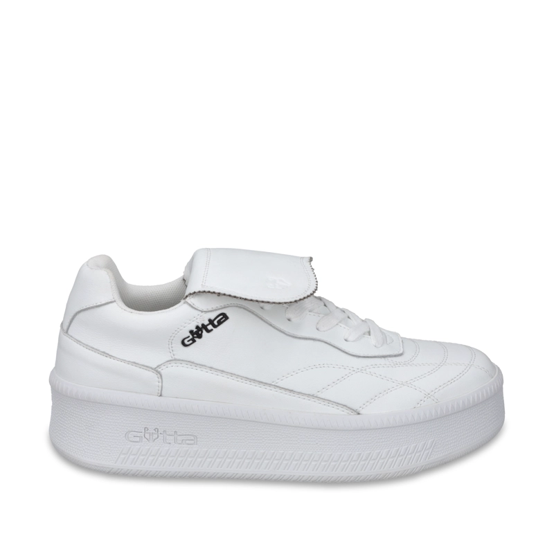 ZAPATILLA PLATAFORMA CUERO BLANCA MUJER 67311 - 1