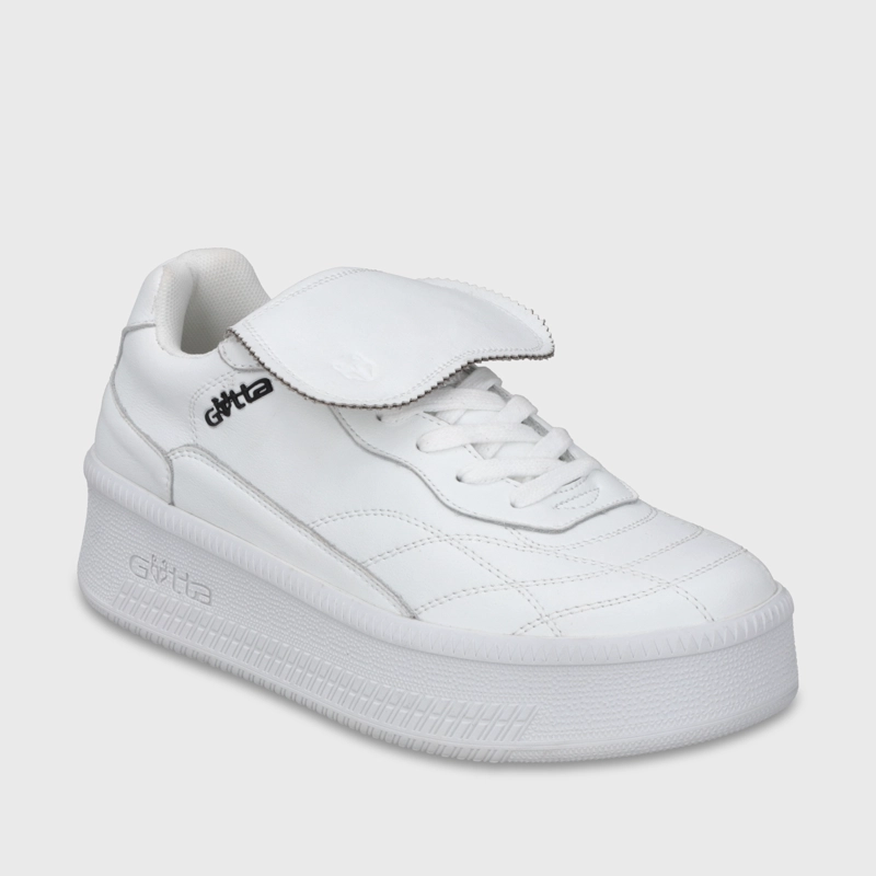 ZAPATILLA PLATAFORMA CUERO BLANCA MUJER 67311 - 2