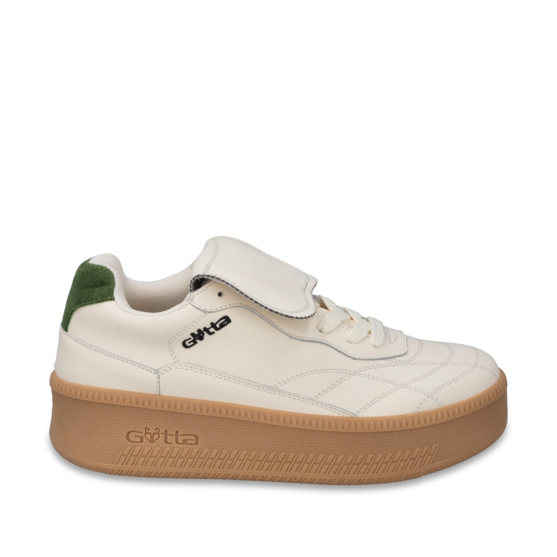 ZAPATILLA PLATAFORMA CUERO BEIGE MUJER 67311 - 1