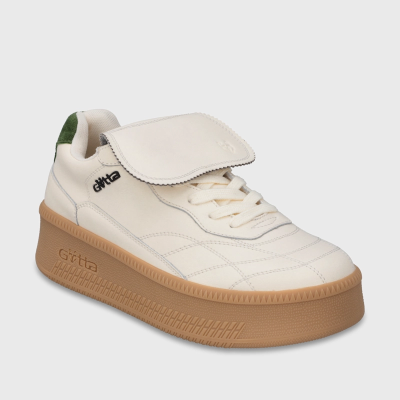 ZAPATILLA PLATAFORMA CUERO BEIGE MUJER 67311 - 2