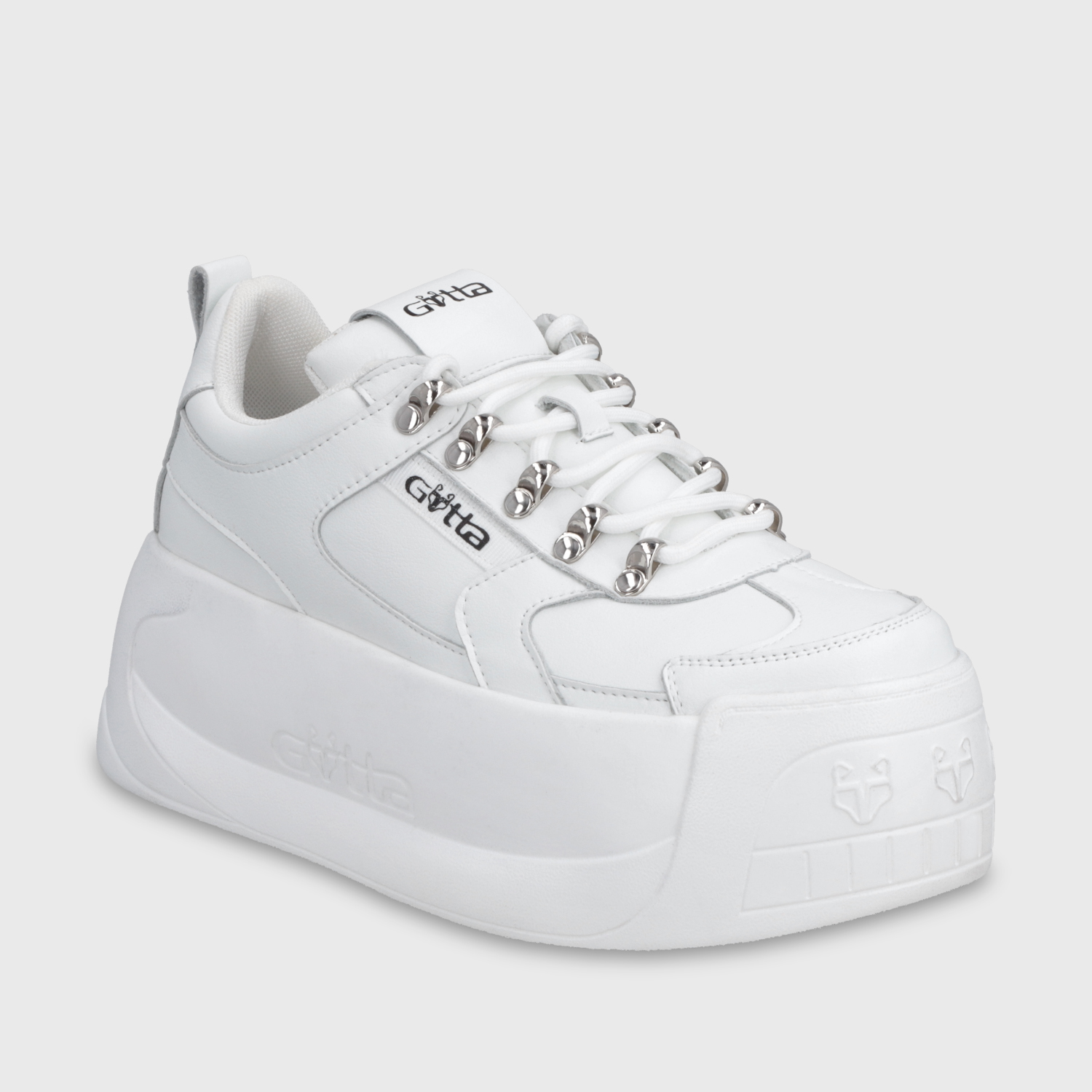 ZAPATILLA CUERO PLATAFORMA BLANCA MUJER C732B - 2