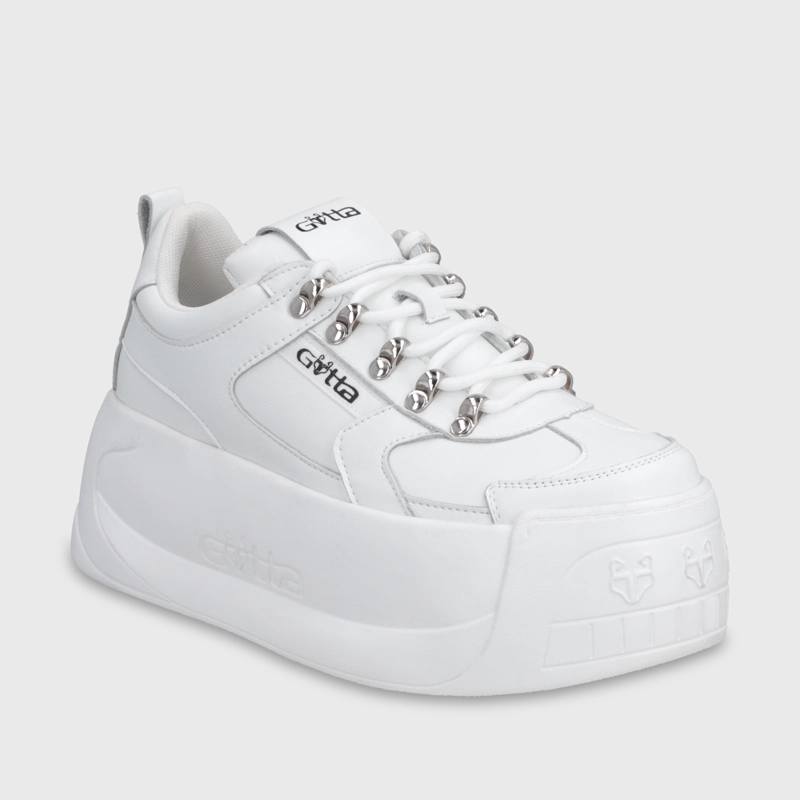 ZAPATILLA CUERO PLATAFORMA BLANCA MUJER C732B - 2