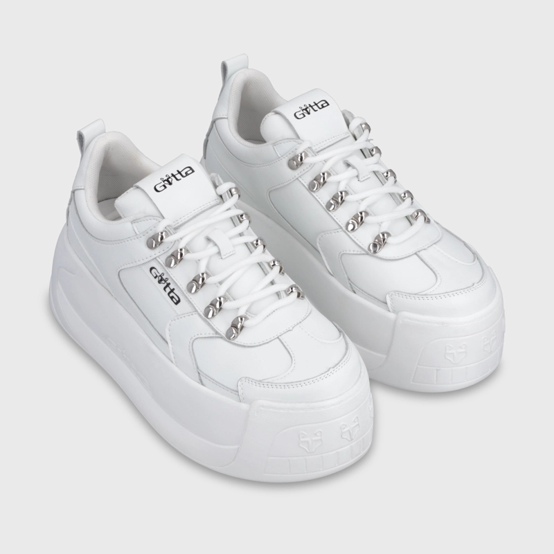 ZAPATILLA CUERO PLATAFORMA BLANCA MUJER C732B - 3