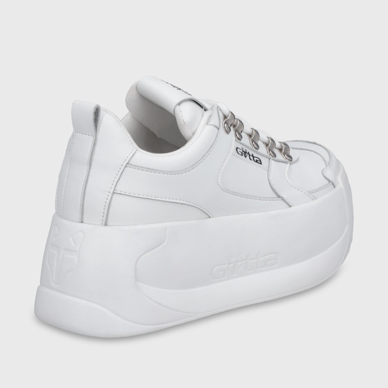 ZAPATILLA CUERO PLATAFORMA BLANCA MUJER C732B - 5
