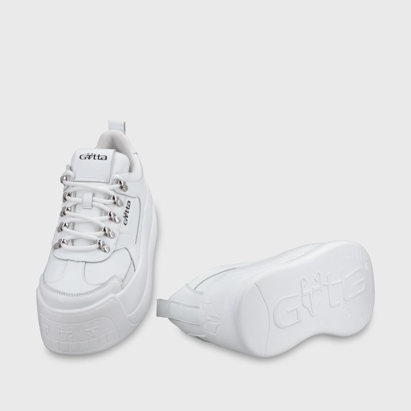 ZAPATILLA CUERO PLATAFORMA BLANCA MUJER C732B - 7