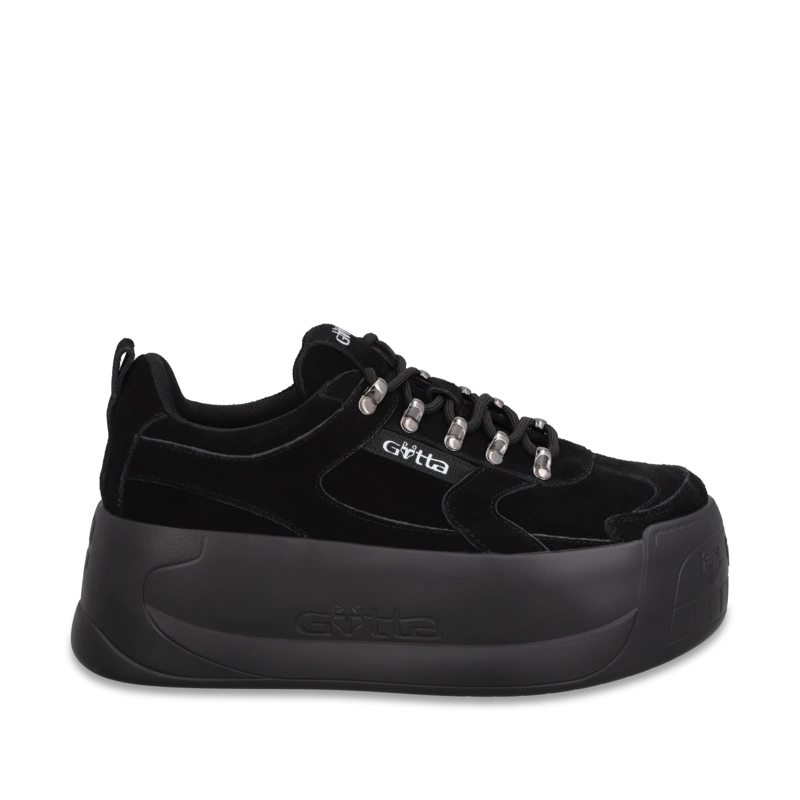 ZAPATILLA CUERO PLATAFORMA NEGRA MUJER C732B - 1
