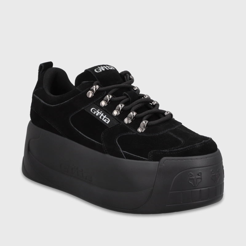 ZAPATILLA CUERO PLATAFORMA NEGRA MUJER C732B - 2