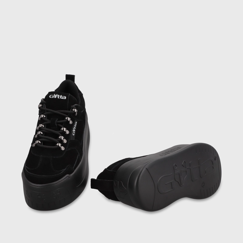 ZAPATILLA CUERO PLATAFORMA NEGRA MUJER C732B - 7