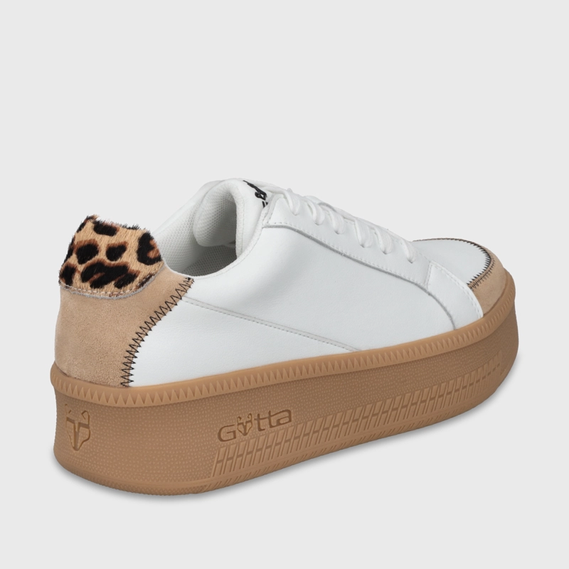 ZAPATILLA CUERO PLATAFORMA BLANCA MUJER 67310 - 5